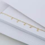Zilveren goldplated bedelarmband met zirkonia voor dames