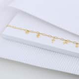 Zilveren goldplated bedelarmband met zirkonia voor dames