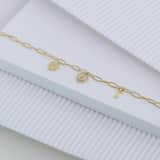 Armband mit Anhänger, 925 Silber, vergoldet, Key