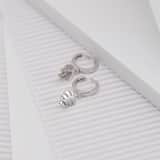 Ohrringe, 925 Silber, mit Anhänger, Blatt