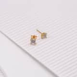 Zilveren goldplated oorknoppen met zirkonia voor dames