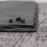Ohrringe, Edelstahl, geschwärzt, rund, mit Zirkonia, 4 mm