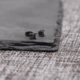 Ohrringe, Edelstahl, schwarz, viereckig, mit Zirkonia, 4 mm