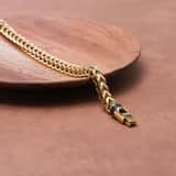 Armband, Edelstahl, vergoldet, breit, mit Gourmet-Kettengliedern
