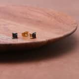 Stainless steel goldplated herenoorknoppen met zirkonia