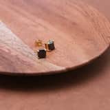 Stainless steel goldplated herenoorknoppen met zirkonia