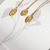 Stainless steel goldplated ketting met hanger munt voor dames