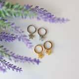 Stainless steel oorbellen met vlinders