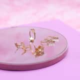 Zilveren goldplated kinderoorknoppen ster