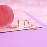 Zilveren goldplated ring star