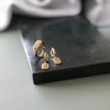 Zilveren goldplated zegelring met zirkonia voor dames