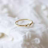 Zilveren goldplated ring met parel voor dames