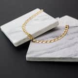 9 karaat ketting met diamond cut gourmet schakel 7mm voor heren