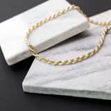 Halskette, 375 Gold, mit Kordelglied, 4,6 mm