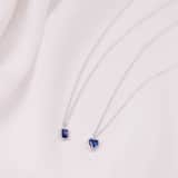 Halskette, 925 Silber, mit Herzanhänger, Zirkonia, blau