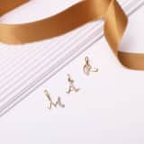 14 karaat geelgouden alfabet hanger met diamant 0,03ct