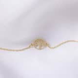 Zilveren goldplated ketting met hanger levensboom met zirkonia voor dames
