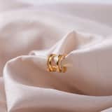 Zilveren goldplated oorringen met zirkonia voor dames