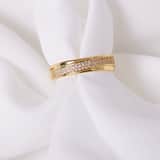 Zilveren goldplated ring met zirkonia