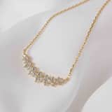 Zilveren goldplated ketting met hanger bloem met zirkonia voor dames