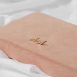 Zilveren goldplated oorknoppen bliksemschicht voor dames