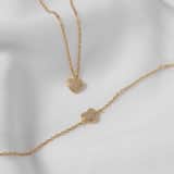 Zilveren goldplated ketting met hanger hart met zirkonia voor dames