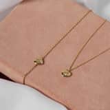 Zilveren goldplated ketting met hanger hart met zirkonia voor dames