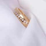 Ring, 925 Silber, vergoldet, matt/glänzend, mit Zirkonia