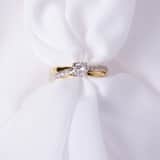 Zilveren goldplated ring met zirkonia voor dames