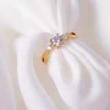 Zilveren goldplated ring met zirkonia