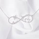 Zilveren naamketting infinity/heart/heartbeat