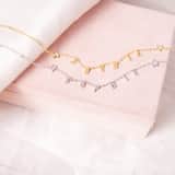 Zilveren goldplated naamketting met hanger ster voor dames