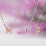 9 karaat witte ketting met letter hanger