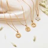 Stainless steel goldplated ketting met letterhanger G voor dames