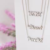Gerecycled zilveren goldplating naamketting