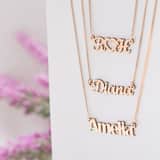 Gerecycled zilveren roseplating naamketting