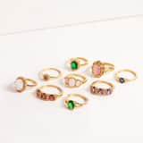 Stainless steel goldplated ring met zirkonia voor dames