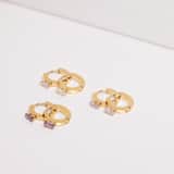 Stainless steel goldplated oorringen met zirkonia voor dames