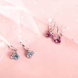 Disney stainless steel oorringen Minnie Mouse met aqua kristal