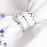 Zilveren ring zig-zag rhodiumplated