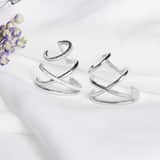 Zilveren dubbele earcuff