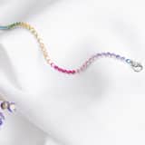 Silbernes Tennisarmband mit Zirkonia-Regenbogen