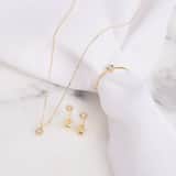 14 karaat geelgouden collier solitair diamant (0,025ct)