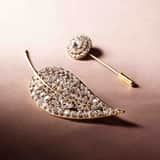 Bijoux broche blad voor dames