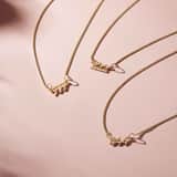 Elora gerecycled zilver zilver goldplated angel number ketting voor dames - kies jouw nummer