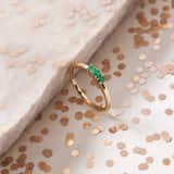 Ring, 585 Gelbgold, Smaragd
