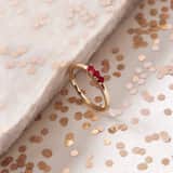 14 Karaat geelgouden ring robijn