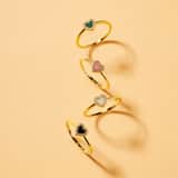Zilveren goldplated ring met een hartvormige Amazonite gemstone