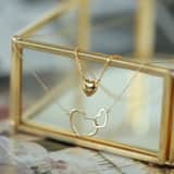 14 karaat gouden ketting hanger hart 42 cm voor dames