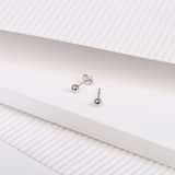 Zilveren oorknoppen rhodiumplated bol 4mm voor dames
